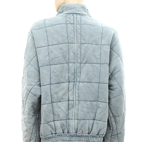 Free People Dolman Quilted Knit Jacket Top Oversized Zip-up Slouchy L NWD 277591 - Picture 7 of 10